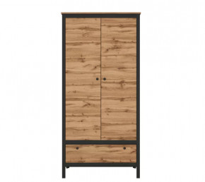 LOFT шкаф SZF2D1S (Дуб вотан/Черный) в Урае - uraj.mebel-tymen.ru | фото