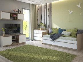 Модульная детская Челси Белый глянец, дуб сонома в Урае - uraj.mebel-tymen.ru | фото