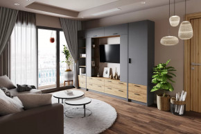 Модульная гостиная Оттавия Антрацит в Урае - uraj.mebel-tymen.ru | фото