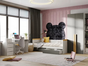 Модульная подростковая Кент-1 Дуб Крафт Белый/Антрацит в Урае - uraj.mebel-tymen.ru | фото