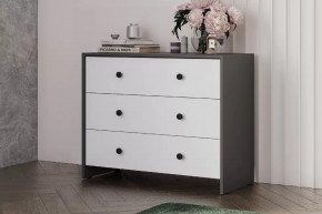 Модульная система "Дольче" Комод 3 ящика Графит / белый в Урае - uraj.mebel-tymen.ru | фото
