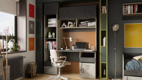 Набор детской мебели «Оксфорд-2» №2 Матера, Дуб крафт белый с рисунком в Урае - uraj.mebel-tymen.ru | фото