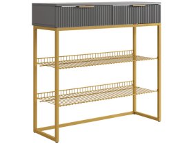 Обувница Классная 1 графит/графит матовый/золото в Урае - uraj.mebel-tymen.ru | фото