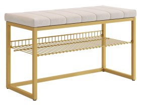 Обувница Классная 2 золото/крем (велюр) в Урае - uraj.mebel-tymen.ru | фото