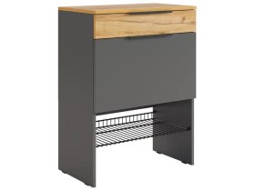 Обувница Баско графит/дуб крафт золотой в Урае - uraj.mebel-tymen.ru | фото