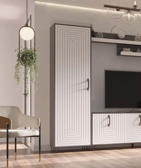 Пенал Квадро М-2 серый графит/софт вайт в Урае - uraj.mebel-tymen.ru | фото