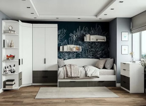 Подростковая Лавис, набор №БГС-1, белый/графит софт, белый софт в Урае - uraj.mebel-tymen.ru | фото