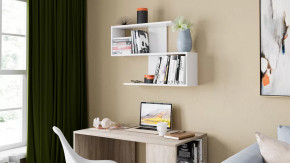 Полка настенная «Diamond» Тип 1 Белый Ясень в Урае - uraj.mebel-tymen.ru | фото