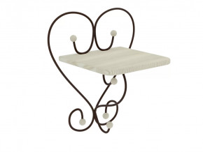 Полка настенная Милсон белая-металл коричневый в Урае - uraj.mebel-tymen.ru | фото