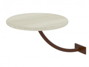 Полка прикроватная круглая Милсон белая-металл коричневый в Урае - uraj.mebel-tymen.ru | фото