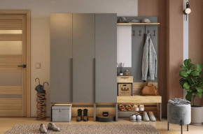 Прихожая Баско К11 графит/дуб крафт золотой в Урае - uraj.mebel-tymen.ru | фото