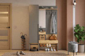 Прихожая Баско К3 графит/дуб крафт золотой в Урае - uraj.mebel-tymen.ru | фото