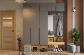 Прихожая Баско К7 графит/дуб крафт золотой в Урае - uraj.mebel-tymen.ru | фото