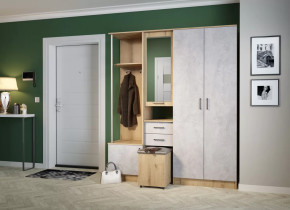 Прихожая "Дуся 1.7" УНИ, (ш1700*г480*в2015мм), ЛДСП дуб бунратти/цемент в Урае - uraj.mebel-tymen.ru | фото