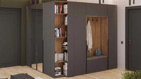 Прихожая «Порто» № 5 Яблоня Беллуно, Графит софт в Урае - uraj.mebel-tymen.ru | фото