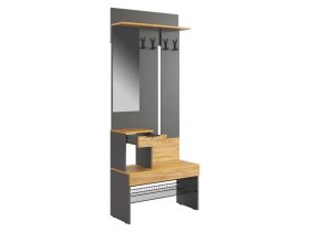 Прихожая Баско графит/дуб крафт золотой в Урае - uraj.mebel-tymen.ru | фото