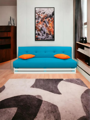 Прямой диван манго 1 Нео Азуре/Подушки Нео Оранж в Урае - uraj.mebel-tymen.ru | фото