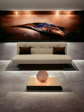 Прямой диван манго 4 Нео Латте/Подушки Нео Шоколад в Урае - uraj.mebel-tymen.ru | фото