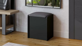 Пуф Бостон Антрацит/Велюр серый в Урае - uraj.mebel-tymen.ru | фото