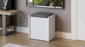 Пуф Бостон Белый Ясень, Велюр Серый в Урае - uraj.mebel-tymen.ru | фото