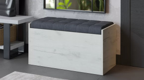 Пуф «Форест» Исп. 2 Дуб крафт белый, Велюр Серый в Урае - uraj.mebel-tymen.ru | фото