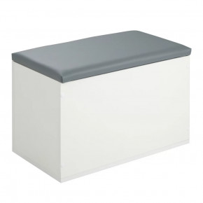 Пуф "Герда" 600*355*432 мм Белый/серый кожзам в Урае - uraj.mebel-tymen.ru | фото