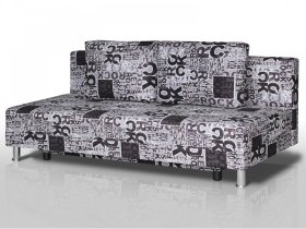 Диван Комфорт Лайт без подлокотников 2 подушки принт Рок в Урае - uraj.mebel-tymen.ru | фото