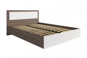 РОЗА Кровать 1400 с ПМ (сп/м 1400*2000мм), (ортопед.основание), ЛДСП Орех франклин/МДФ в Урае - uraj.mebel-tymen.ru | фото