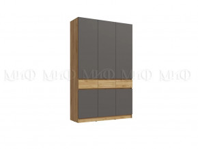 Шкаф 3-х створчатый Роджинамиф, дуб крафт/графит в Урае - uraj.mebel-tymen.ru | фото