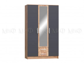 Шкаф для одежды 3-дверный Мартина ЛДСП Графит, Дуб крафт в Урае - uraj.mebel-tymen.ru | фото