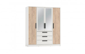 Шкаф для одежды 83.07 Вегас (4-х дв.) с зеркалом (ЛДСП Белый) в Урае - uraj.mebel-tymen.ru | фото