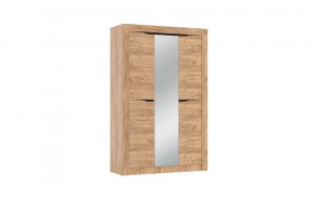 Шкаф для одежды 90.02 Флорида (3-х дв.) с зеркалом (ЛДСП Дуб золотой / ЛДСП Венге) в Урае - uraj.mebel-tymen.ru | фото