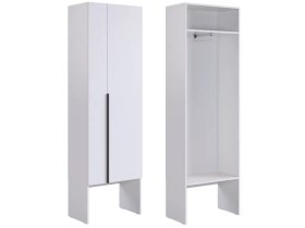 Шкаф двухдверный L600 Баско белое дерево в Урае - uraj.mebel-tymen.ru | фото