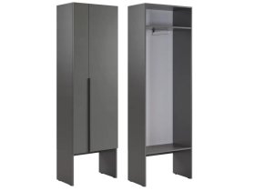 Шкаф двухдверный L600 Баско графит в Урае - uraj.mebel-tymen.ru | фото