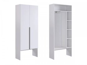 Шкаф двухдверный L800 Баско белое дерево в Урае - uraj.mebel-tymen.ru | фото