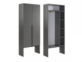 Шкаф двухдверный L800 Баско графит в Урае - uraj.mebel-tymen.ru | фото