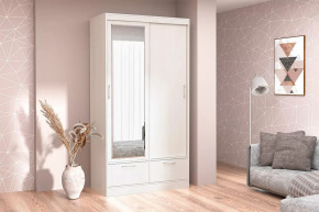 Шкаф-купе 008, двухдверный, с ящиками, бодега белая Диал в Урае - uraj.mebel-tymen.ru | фото