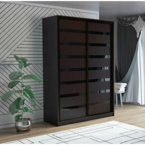 Шкаф-купе ПШ-2.9 1500 Вставка МДФ/стекло Венге в Урае - uraj.mebel-tymen.ru | фото