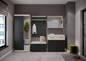 СОНАТА  ПРИХОЖАЯ №КБ-1, ЛДСП крафт белый/ЛДСП антрацит в Урае - uraj.mebel-tymen.ru | фото