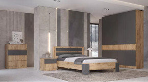 Спальный гарнитур Ленора Дуб вотан/Графит в Урае - uraj.mebel-tymen.ru | фото