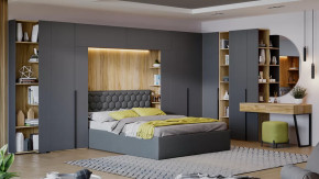 Спальный гарнитур «Порто» №3 Яблоня Беллуно, Графит софт, Велюр Confetti Stone в Урае - uraj.mebel-tymen.ru | фото