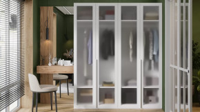 Спальный гарнитур «Порто» №4 Яблоня Беллуно, Белый в Урае - uraj.mebel-tymen.ru | фото