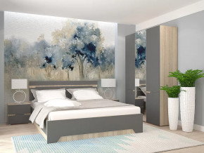 Спальный гарнитур с 3-х створчатым шкафом Анталия Сонома-Графит софт в Урае - uraj.mebel-tymen.ru | фото