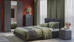 Спальный гарнитур «Стелла» №3 Серый вулкан, Фон серый, Велюр Графит в Урае - uraj.mebel-tymen.ru | фото