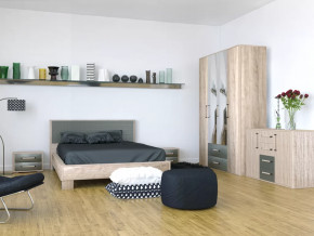 Спальный гарнитур ВЕРСАЛЬ-2 Дуб баррик/Ясень анкор/Белый в Урае - uraj.mebel-tymen.ru | фото