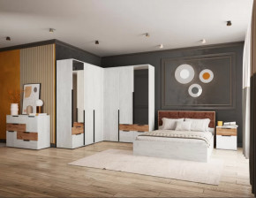 Спальня №2 Лилль Дуб крафт белый/дуб крафт табачный в Урае - uraj.mebel-tymen.ru | фото