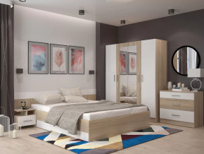 Спальня Леси Сонома-Белый с четырехстворчатым шкафом в Урае - uraj.mebel-tymen.ru | фото