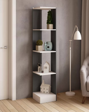 Стеллаж СТМ-1 (ш350*г350*в1766мм), ЛДСП Графит серый/ЛДСП Белый в Урае - uraj.mebel-tymen.ru | фото