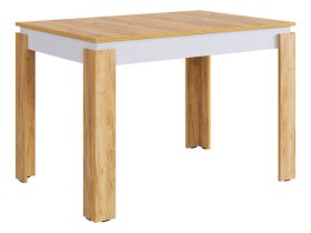 Стол обеденный раздвижной Гермес 2 дуб крафт золотой/белое дерево в Урае - uraj.mebel-tymen.ru | фото