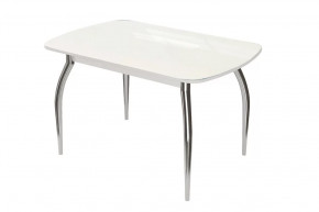 Стол Бостон-2 Белый глянец/белый/хром триумф в Урае - uraj.mebel-tymen.ru | фото